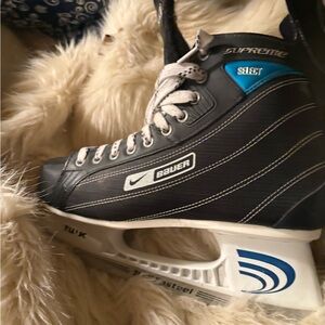 Nike Supreme Men's Black and Blue Ice Hockey Skates